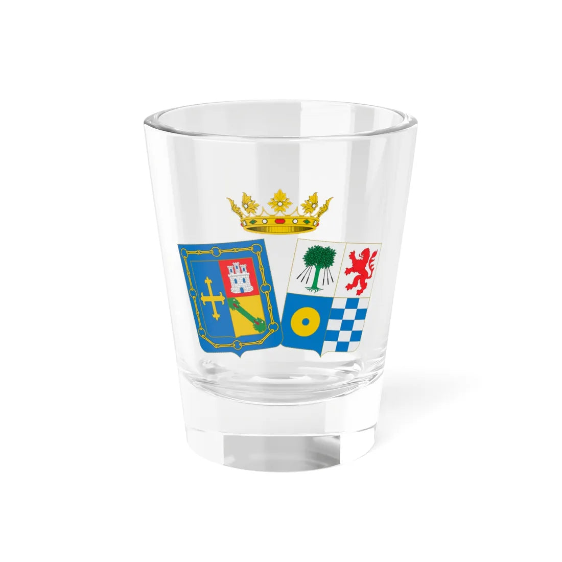 COA Duke Castro-Terreño Sanchez-Navarro y Villar-Villamil (Spain) (Coat of Arms) Shot Glass 1.5oz 1.5oz - Go Mug Yourself