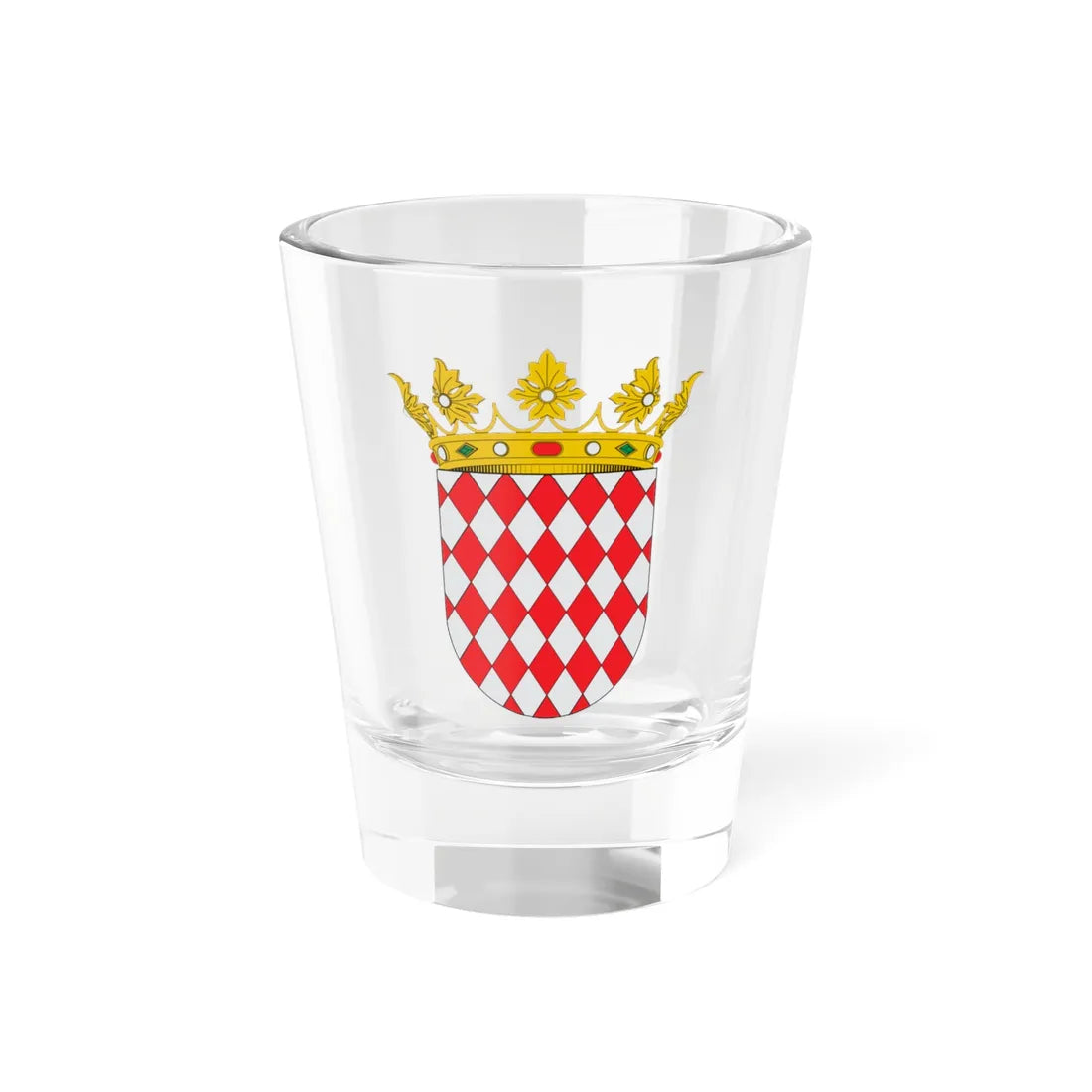 COA Duke of Grimaldi (Monaco) (Coat of Arms) Shot Glass 1.5oz 1.5oz - Go Mug Yourself