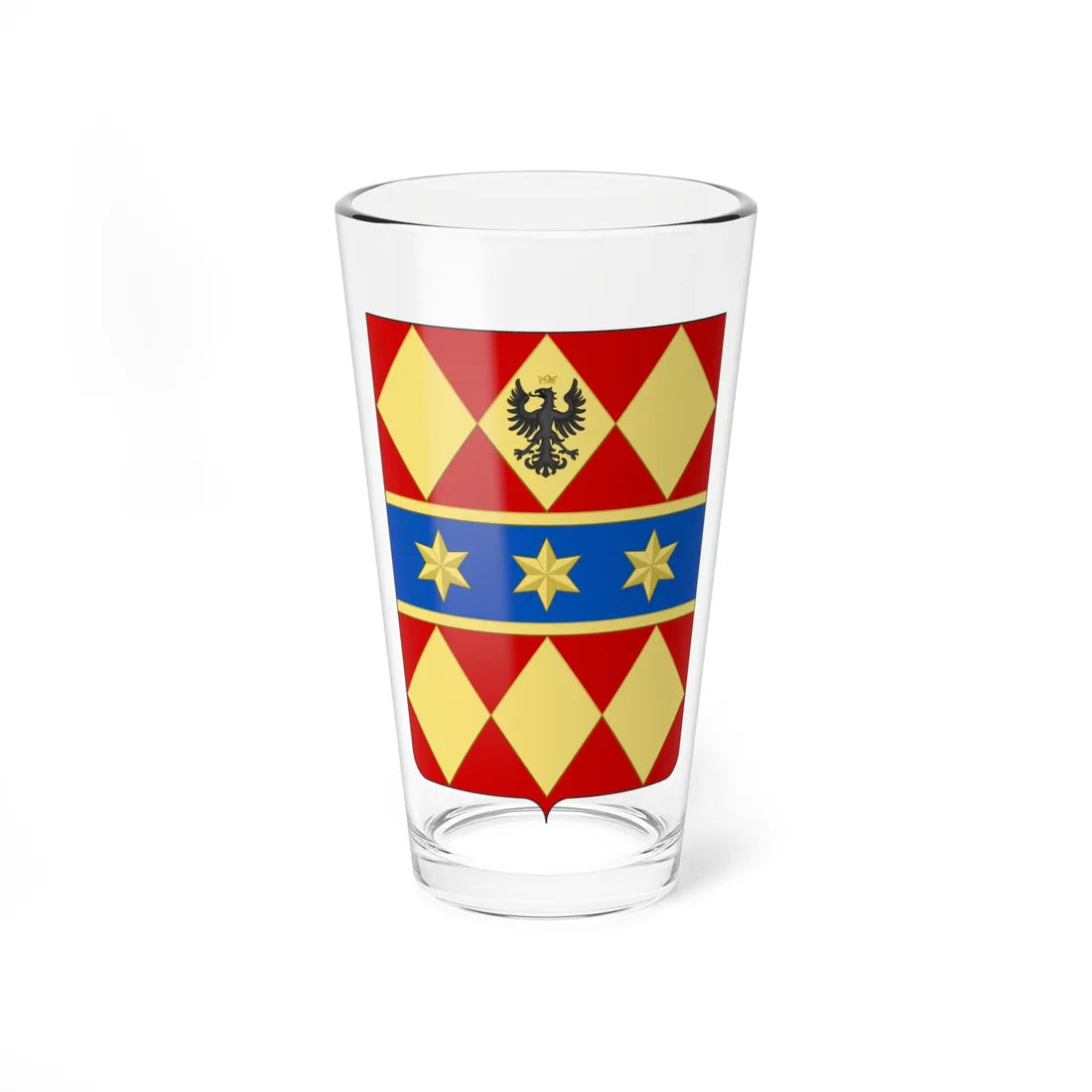 COA fam ITA Tibertelli (Italy) (Coat of Arms) Pint Glass 16oz 16oz - Go Mug Yourself