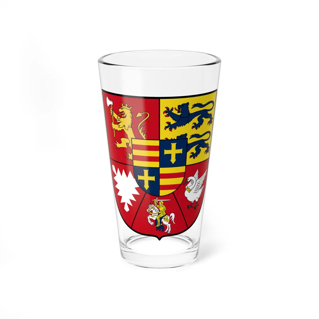 COA family de Herzogen von Schleswig-Holstein-Gottorf (Denmark) (Coat of Arms) Pint Glass 16oz 16oz - Go Mug Yourself