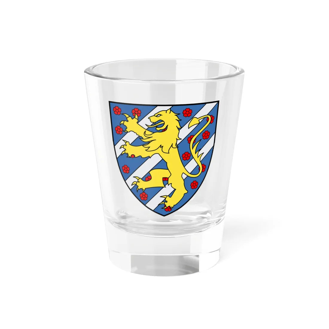 COA family sv Birger jarl (Sweden) (Coat of Arms) Shot Glass 1.5oz 1.5oz - Go Mug Yourself