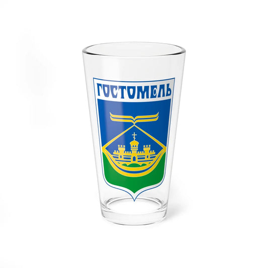 COA Hostomel Kyivska Ukraine (Ukraine) (Coat of Arms) Pint Glass 16oz 16oz - Go Mug Yourself