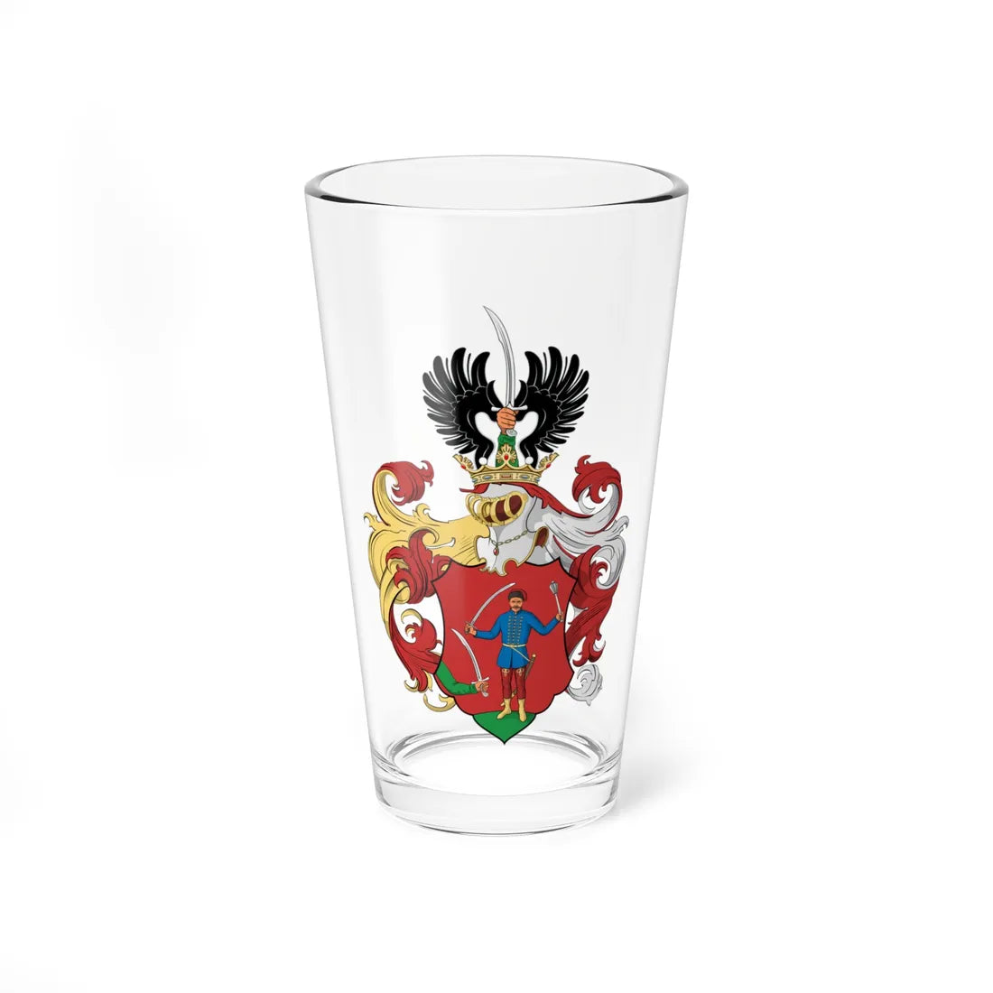 Coa Hungary Family Budaházy V3 (Hungary) (Coat of Arms) Pint Glass 16oz 16oz - Go Mug Yourself