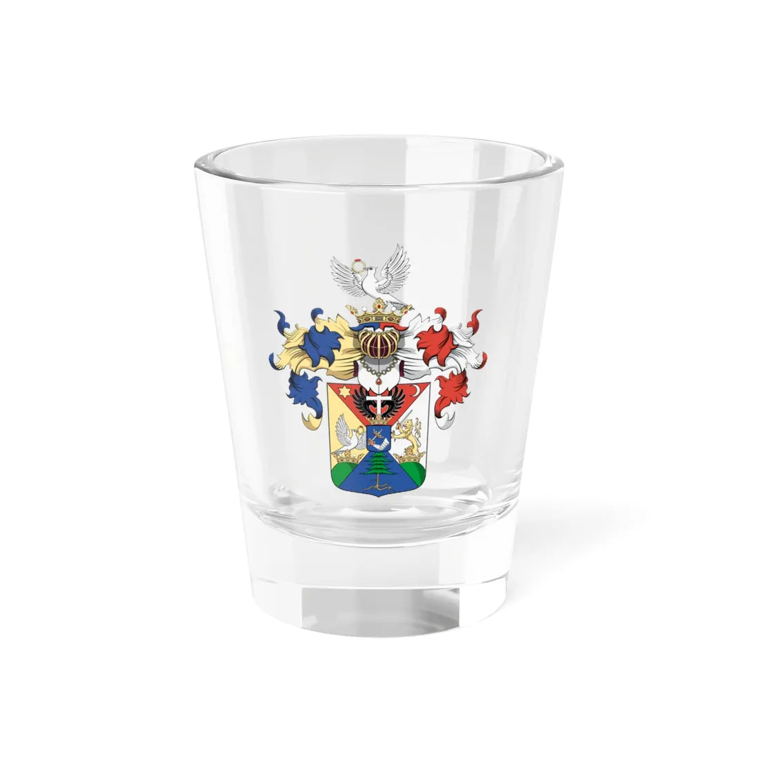 Coa Hungary Family Erőss Gyergyószentmiklós (Hungary) (Coat of Arms) Shot Glass 1.5oz 1.5oz - Go Mug Yourself