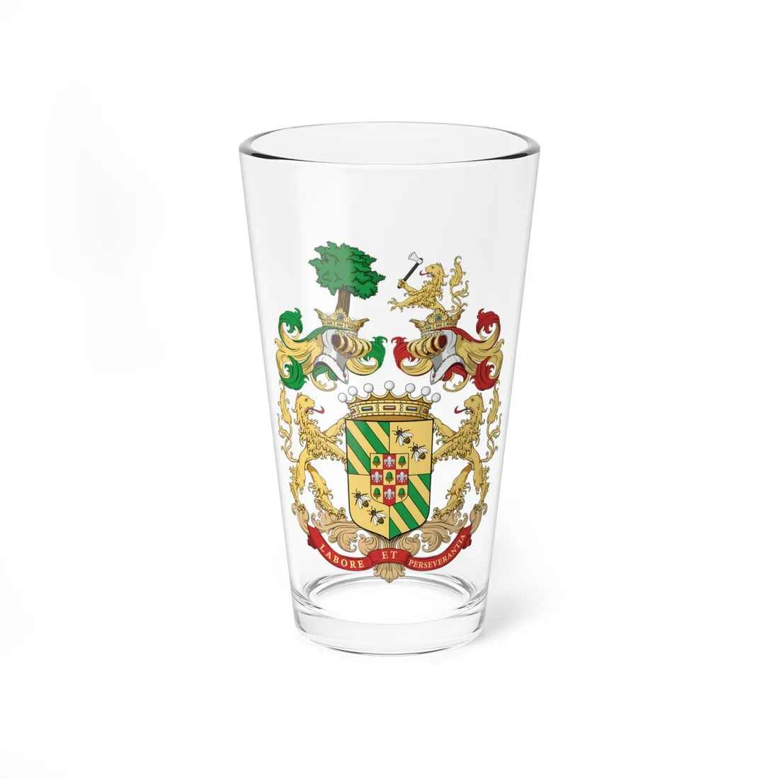 Coa Hungary Family Gelsey big baron 1904 (Hungary) (Coat of Arms) Pint Glass 16oz - Go Mug Yourself
