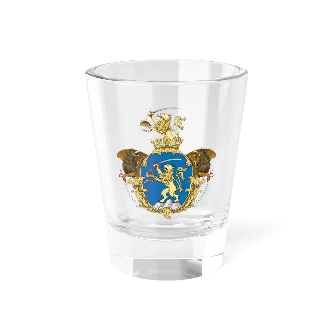 Coa Hungary Family Ghillány baron (Hungary) (Coat of Arms) Shot Glass 1.5oz 1.5oz - Go Mug Yourself