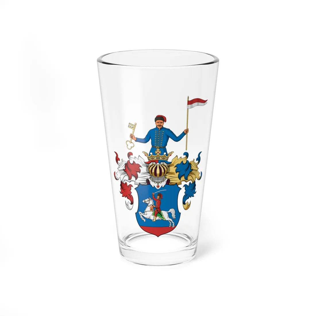 Coa Hungary Family Sajgó 1654 (Hungary) (Coat of Arms) Pint Glass 16oz 16oz - Go Mug Yourself