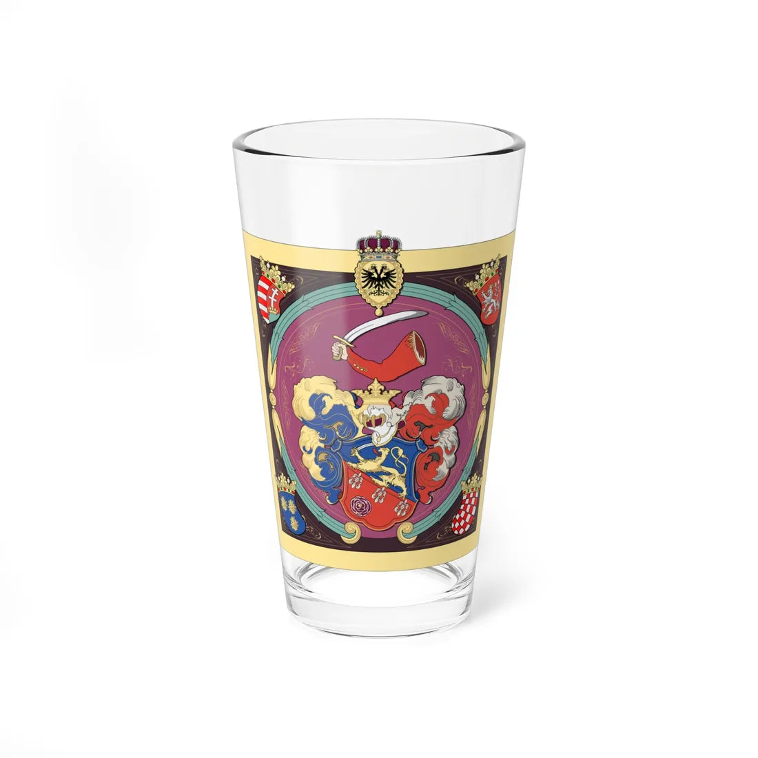 Coa Hungary Family Somogyi 1654 (Hungary) (Coat of Arms) Pint Glass 16oz 16oz - Go Mug Yourself