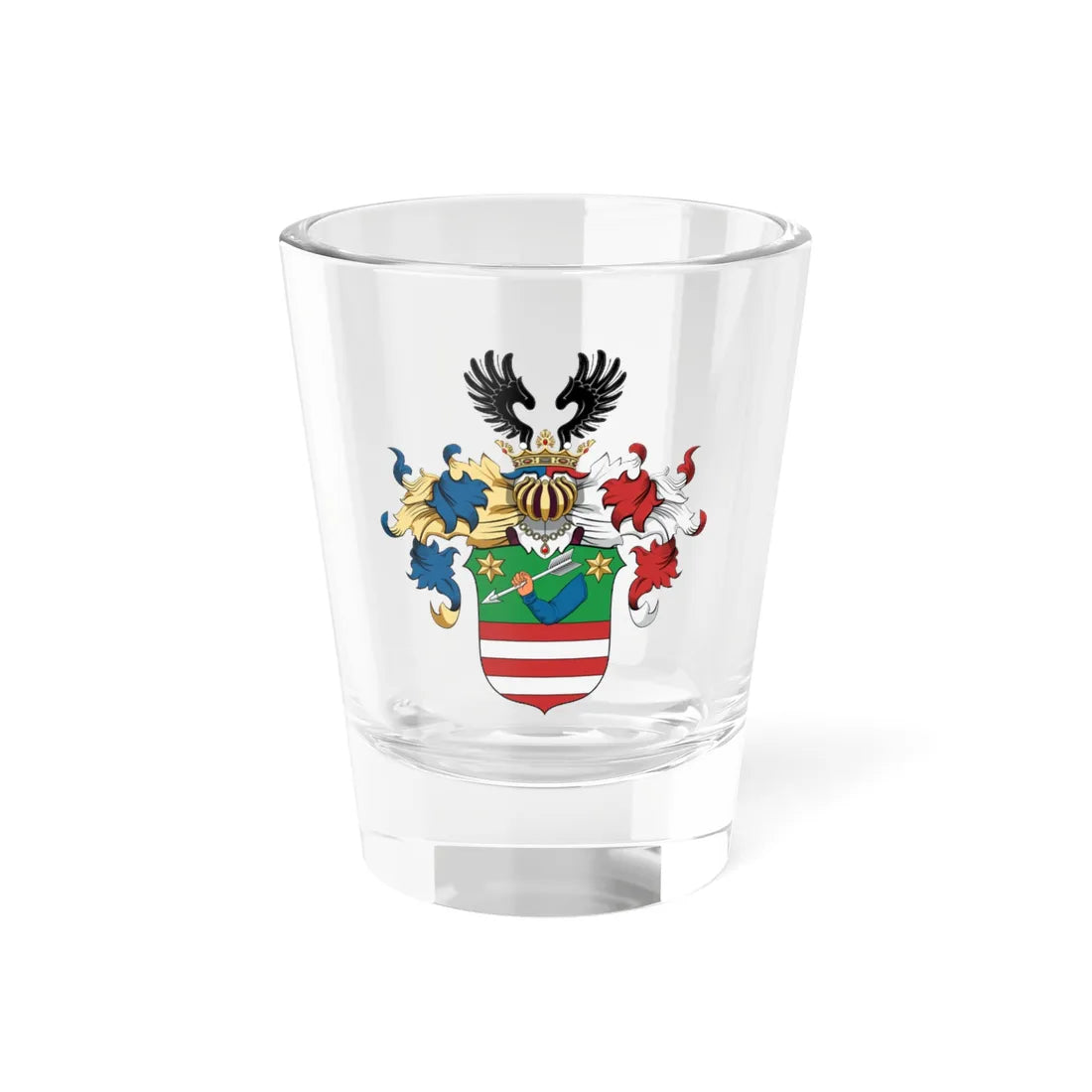 Coa Hungary Family Somogyi Perlak (Hungary) (Coat of Arms) Shot Glass 1.5oz 1.5oz - Go Mug Yourself