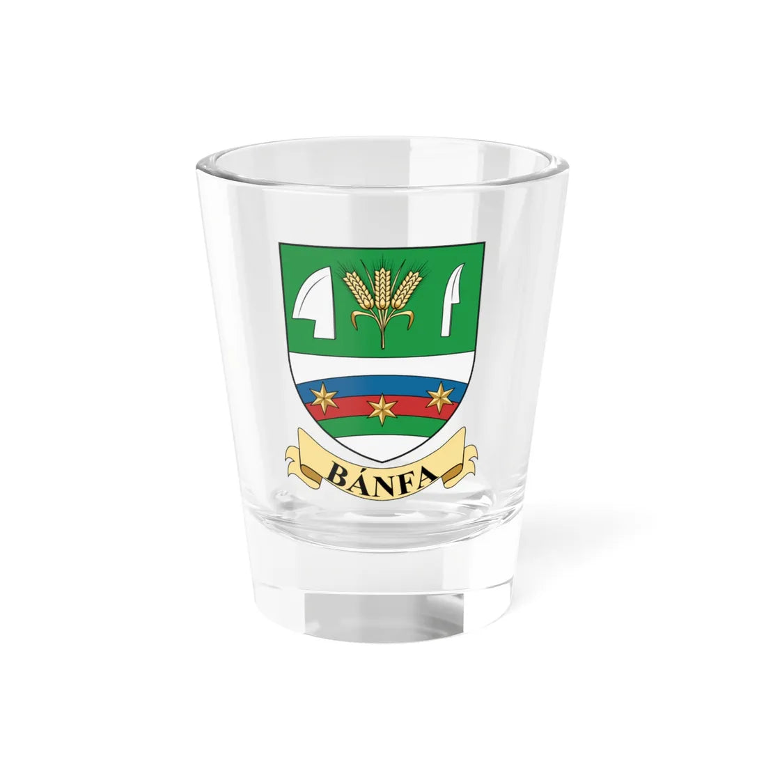 Coa Hungary Town Bánfa big (Hungary) (Coat of Arms) Shot Glass 1.5oz 1.5oz - Go Mug Yourself