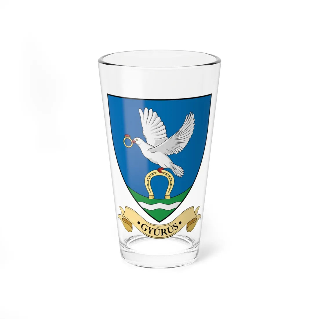Coa Hungary Town Gyűrűs (Hungary) (Coat of Arms) Pint Glass 16oz 16oz - Go Mug Yourself