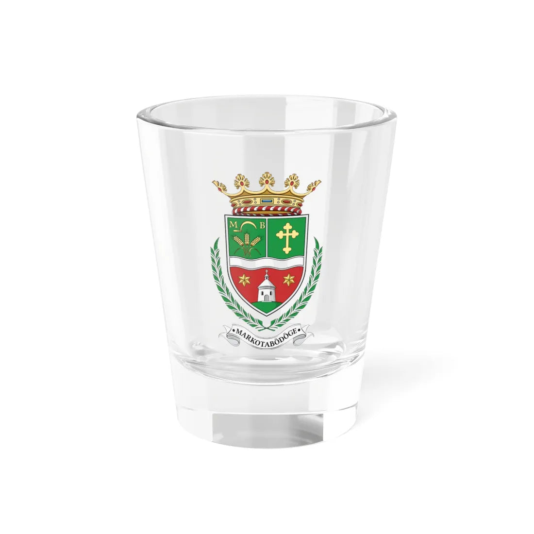 Coa Hungary Town Markotabödöge (Hungary) (Coat of Arms) Shot Glass 1.5oz 1.5oz - Go Mug Yourself
