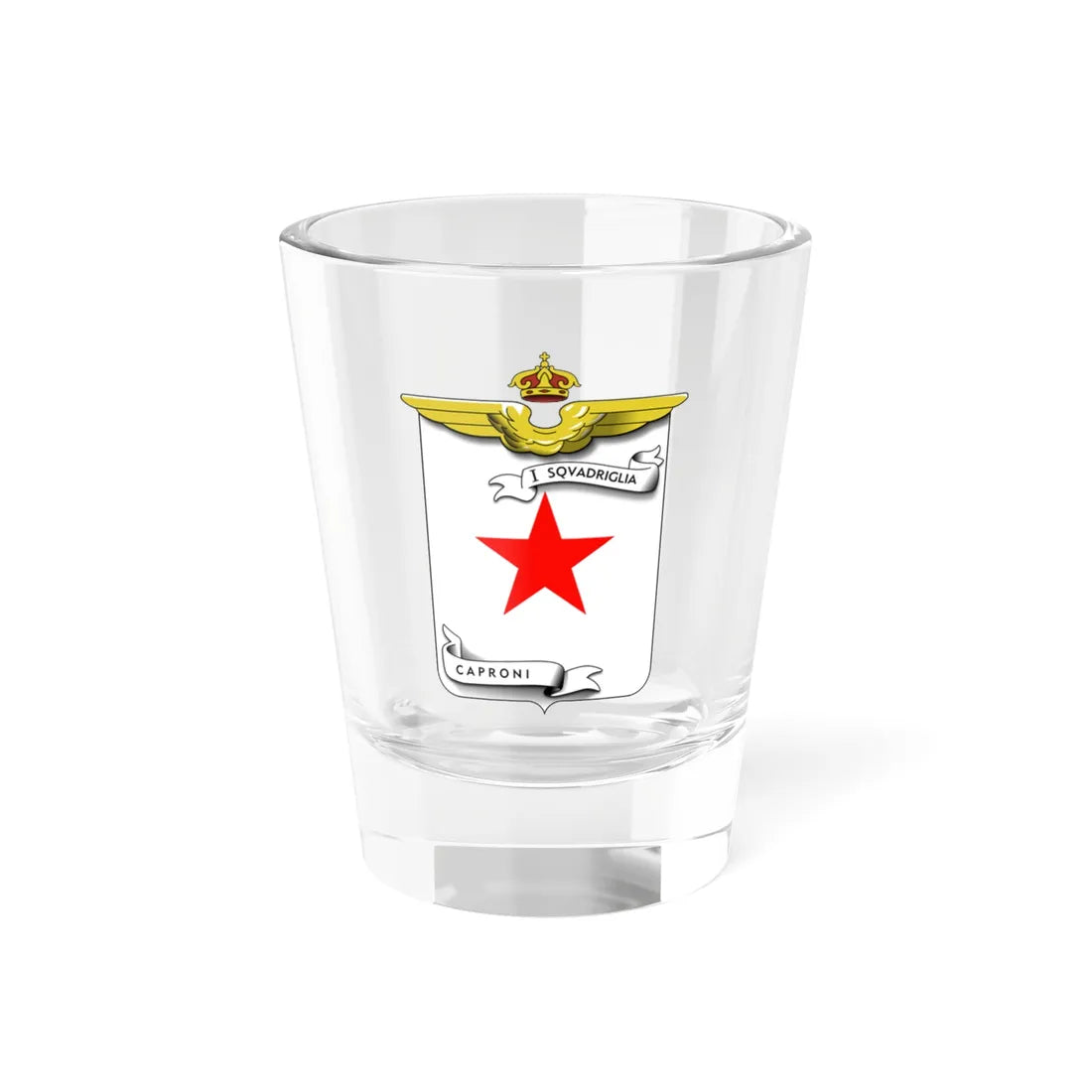 CoA I Squadriglia Caproni (Italy) (Coat of Arms) Shot Glass 1.5oz 1.5oz - Go Mug Yourself