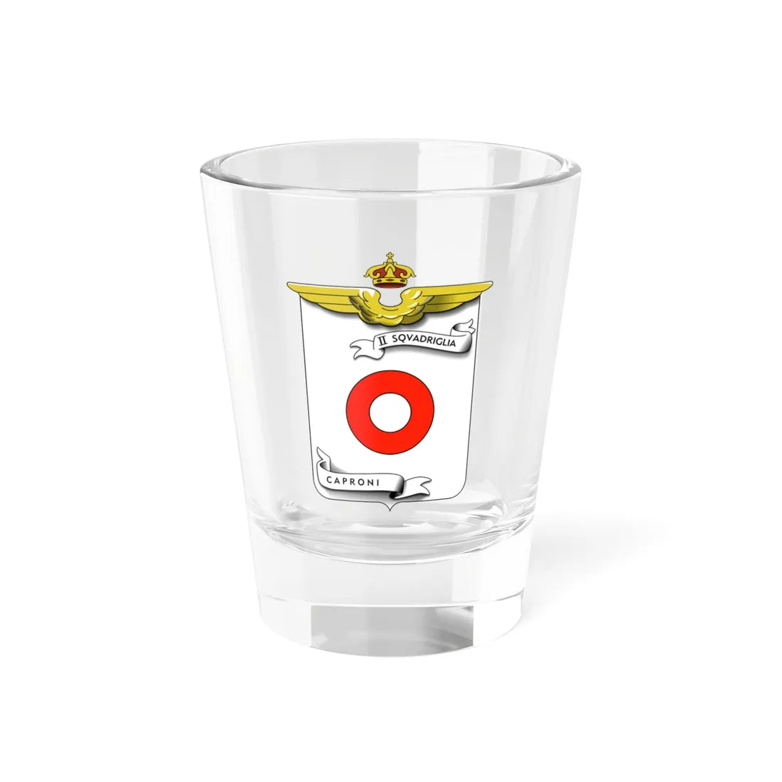 CoA II Squadriglia Caproni (Italy) (Coat of Arms) Shot Glass 1.5oz 1.5oz - Go Mug Yourself