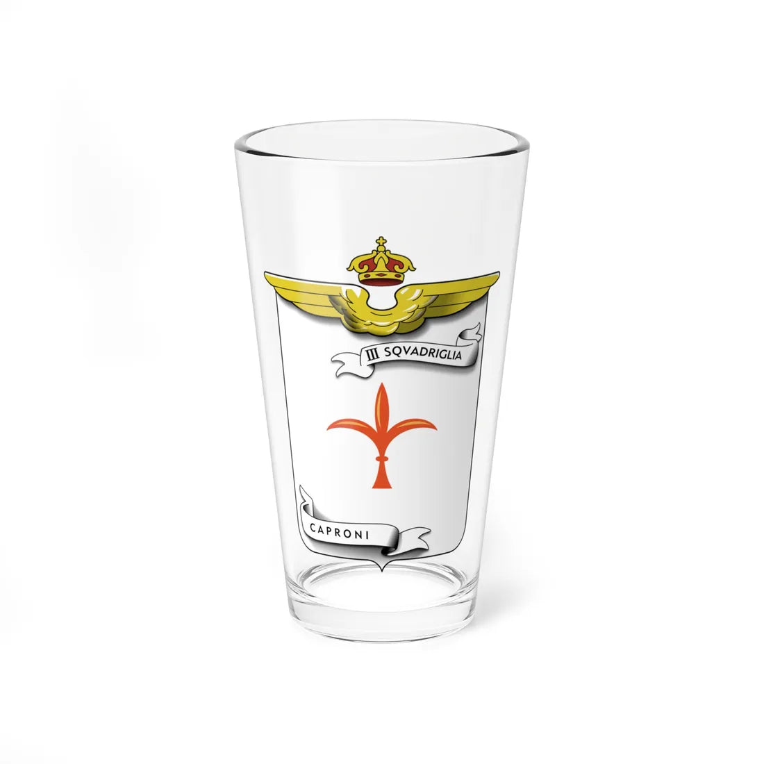 CoA III Squadriglia Caproni (Italy) (Coat of Arms) Pint Glass 16oz 16oz - Go Mug Yourself