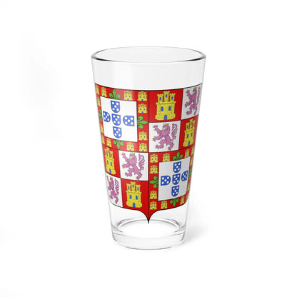 COA king Alphonse V of Portugal - modern (Portugal) (Coat of Arms) Pint Glass 16oz 16oz - Go Mug Yourself