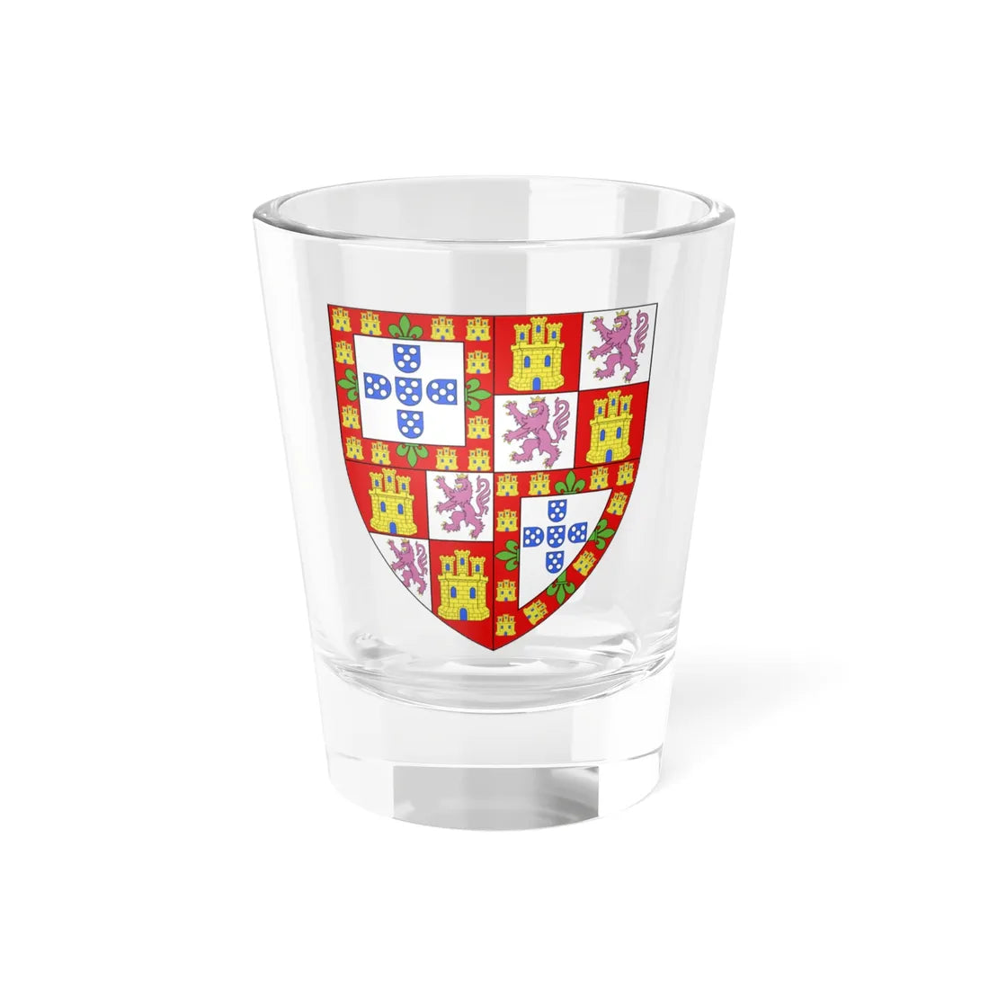 COA king Alphonse V of Portugal (Portugal) (Coat of Arms) Shot Glass 1.5oz 1.5oz - Go Mug Yourself