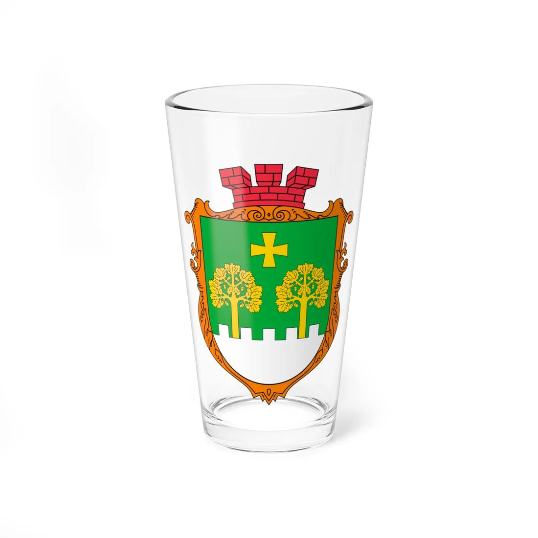 COA Lisnyky Kyivska Ukraine (Ukraine) (Coat of Arms) Pint Glass 16oz 16oz - Go Mug Yourself