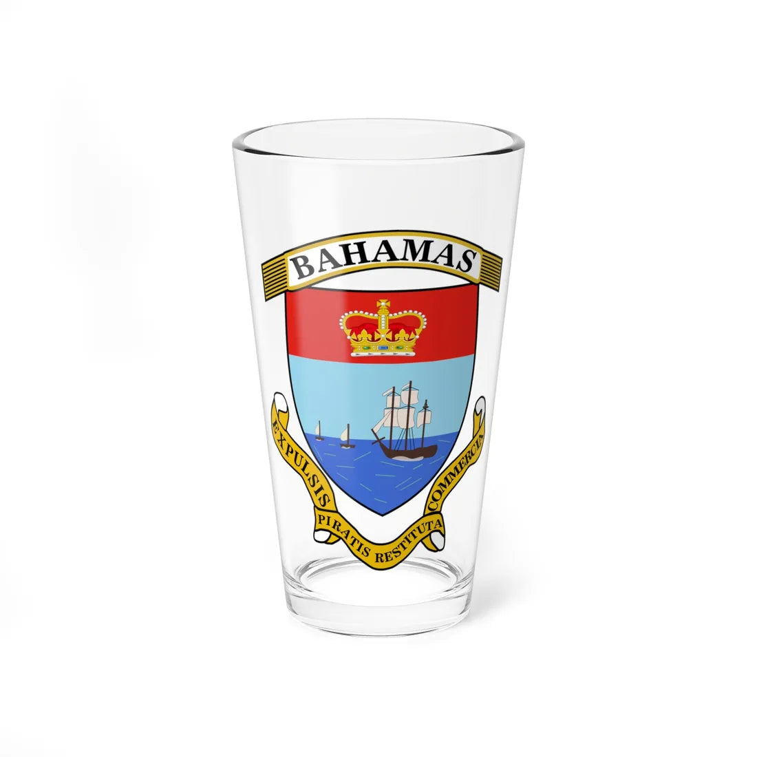 COA of Bahamas proposal (Bahamas) (Coat of Arms) Pint Glass 16oz 16oz - Go Mug Yourself