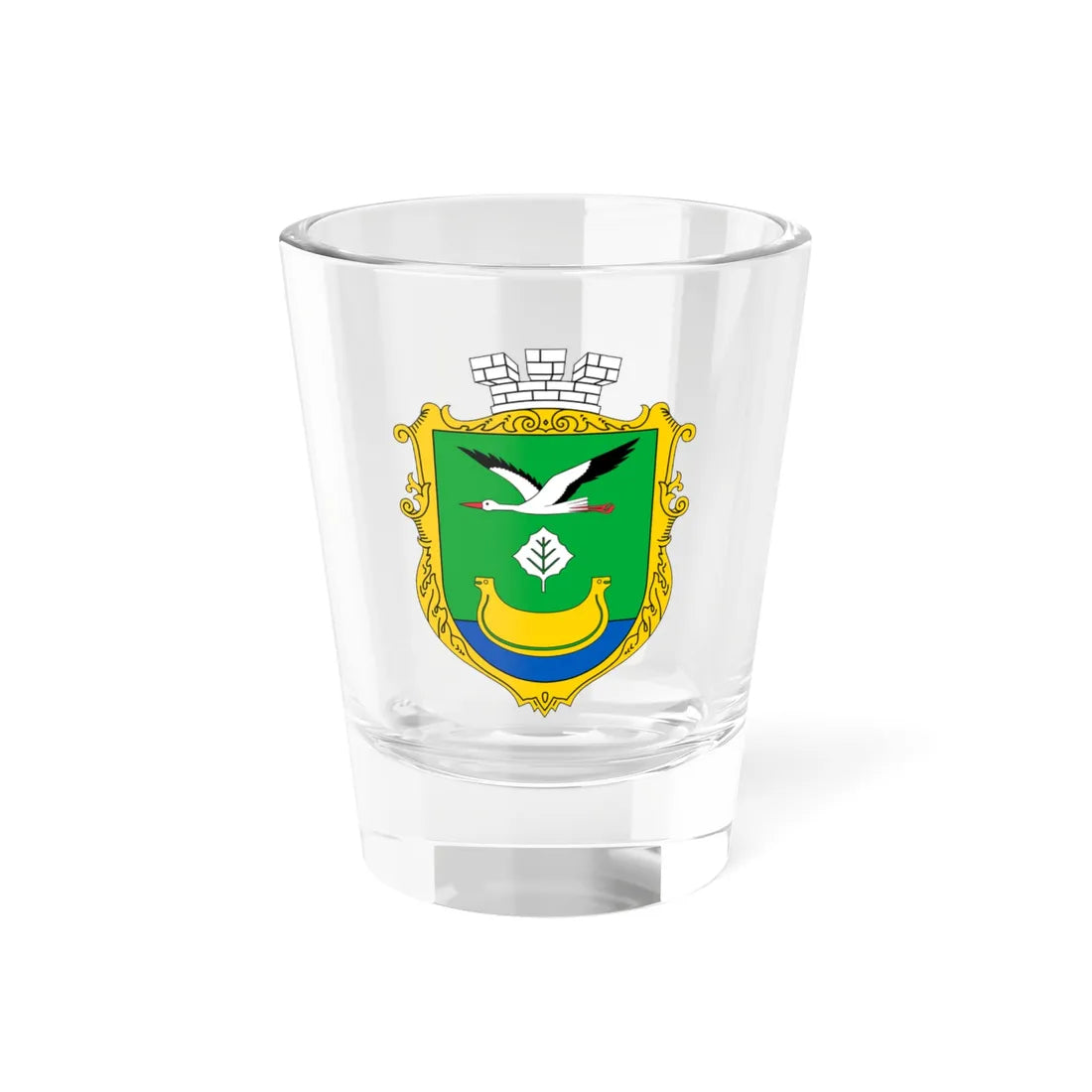 COA of Darnytsia Raion UHT (Ukraine) (Coat of Arms) Shot Glass 1.5oz 1.5oz - Go Mug Yourself