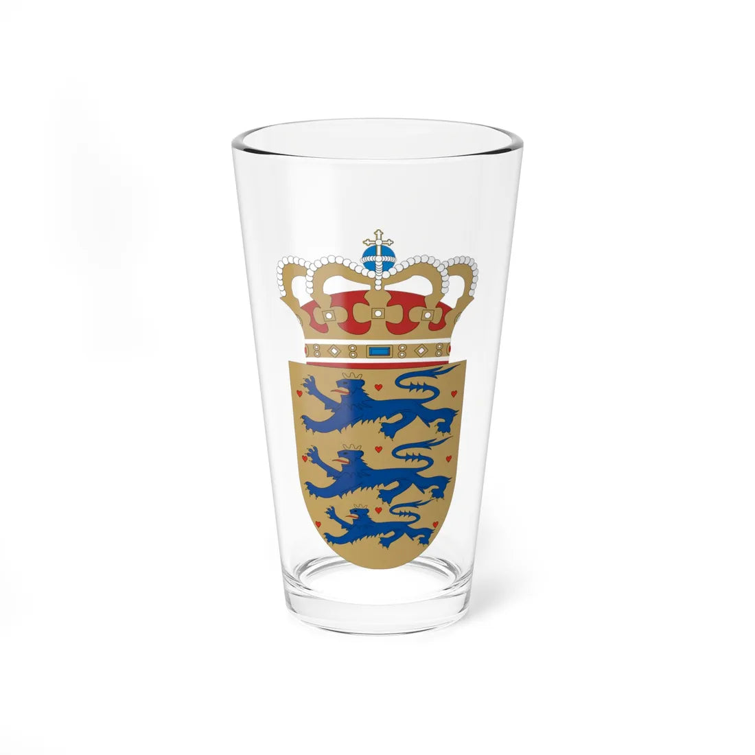COA of Denmark (Denmark) (Coat of Arms) Pint Glass 16oz 16oz - Go Mug Yourself