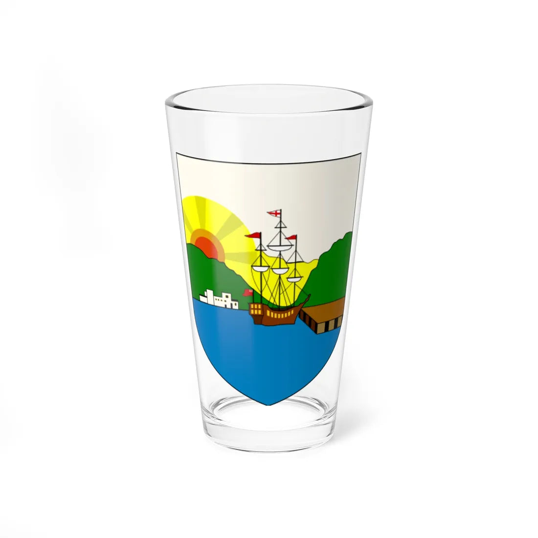 CoA of Dominica 1909-1961 (Dominica) (Coat of Arms) Pint Glass 16oz 16oz - Go Mug Yourself