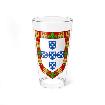 CoA of Portugal 1385-1485 uncrowned shield (Portugal) (Coat of Arms) Pint Glass 16oz 16oz - Go Mug Yourself