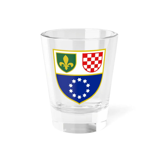 CoA of the Federation of Bosnia and Herzegovina 1996-2007 (Bosnia and Herzegovina) (Coat of Arms) Shot Glass 1.5oz 1.5oz - Go Mug Yourself