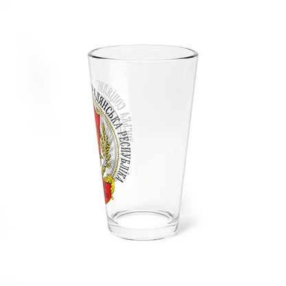COA of the Ukrainian SSR 1918 (Soviet Union) (Coat of Arms) Pint Glass 16oz - Go Mug Yourself