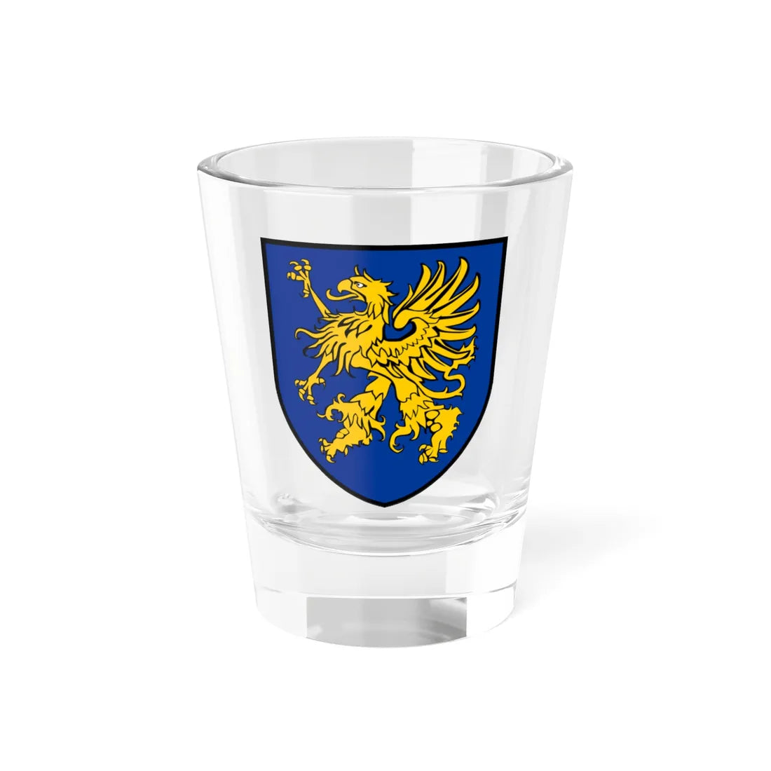 COA Pomerania-Stargard French style shield white (Poland) (Coat of Arms) Shot Glass 1.5oz 1.5oz - Go Mug Yourself