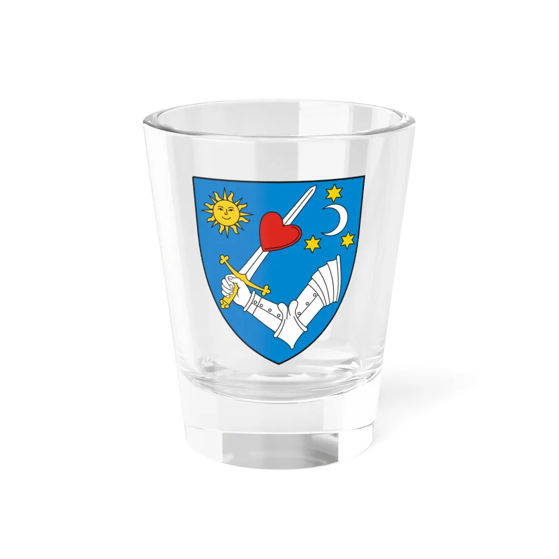 Coa Romania County Kovászna (Oman) (Coat of Arms) Shot Glass 1.5oz 1.5oz - Go Mug Yourself