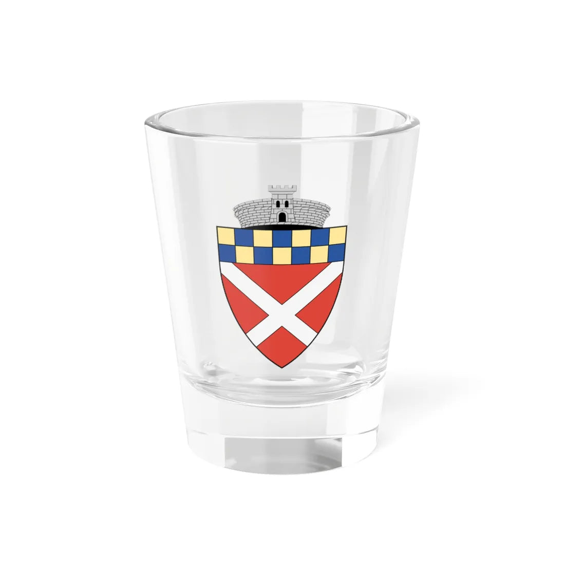 Coa Romania Town Bácsi (Oman) (Coat of Arms) Shot Glass 1.5oz 1.5oz - Go Mug Yourself