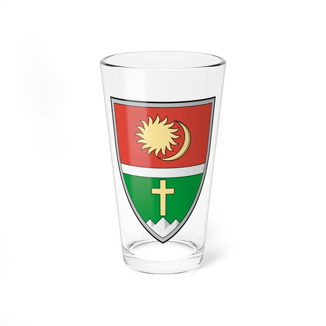 Coa Romania Town Csíkszentdomokos (Oman) (Coat of Arms) Pint Glass 16oz 16oz - Go Mug Yourself