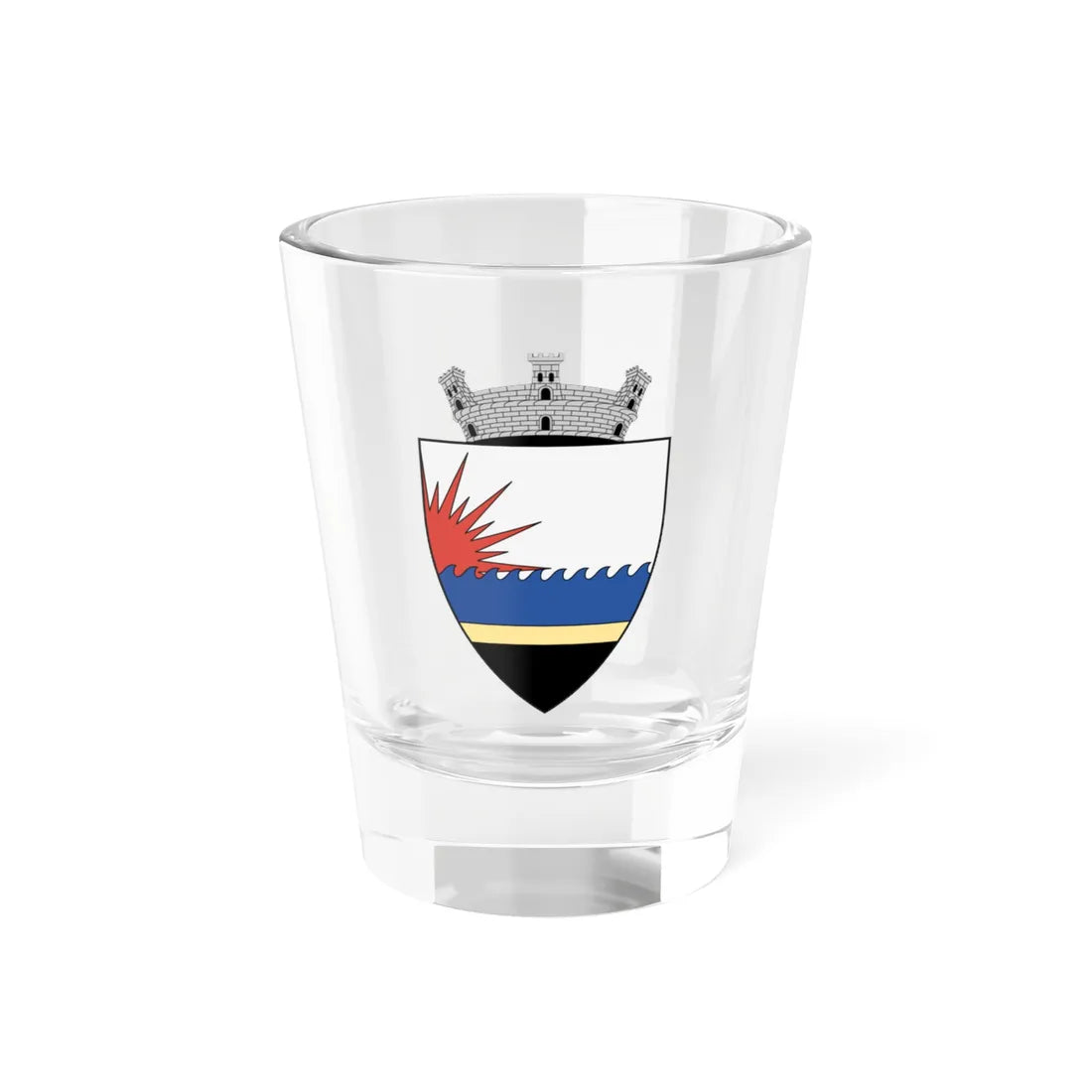 Coa Romania Town Eforie History (Oman) (Coat of Arms) Shot Glass 1.5oz 1.5oz - Go Mug Yourself