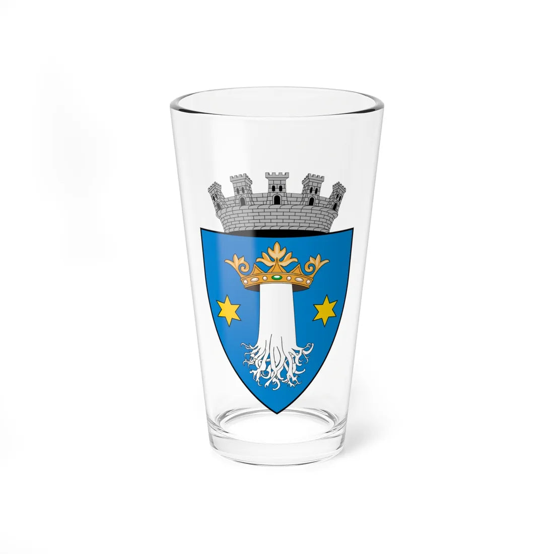 Coa Romania Town Feketehalom (Oman) (Coat of Arms) Pint Glass 16oz 16oz - Go Mug Yourself