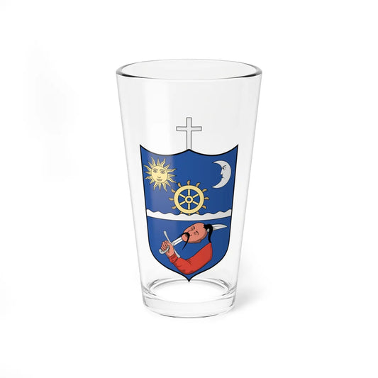 Coa Romania Town Kézdiszárazpatak (Oman) (Coat of Arms) Pint Glass 16oz 16oz - Go Mug Yourself