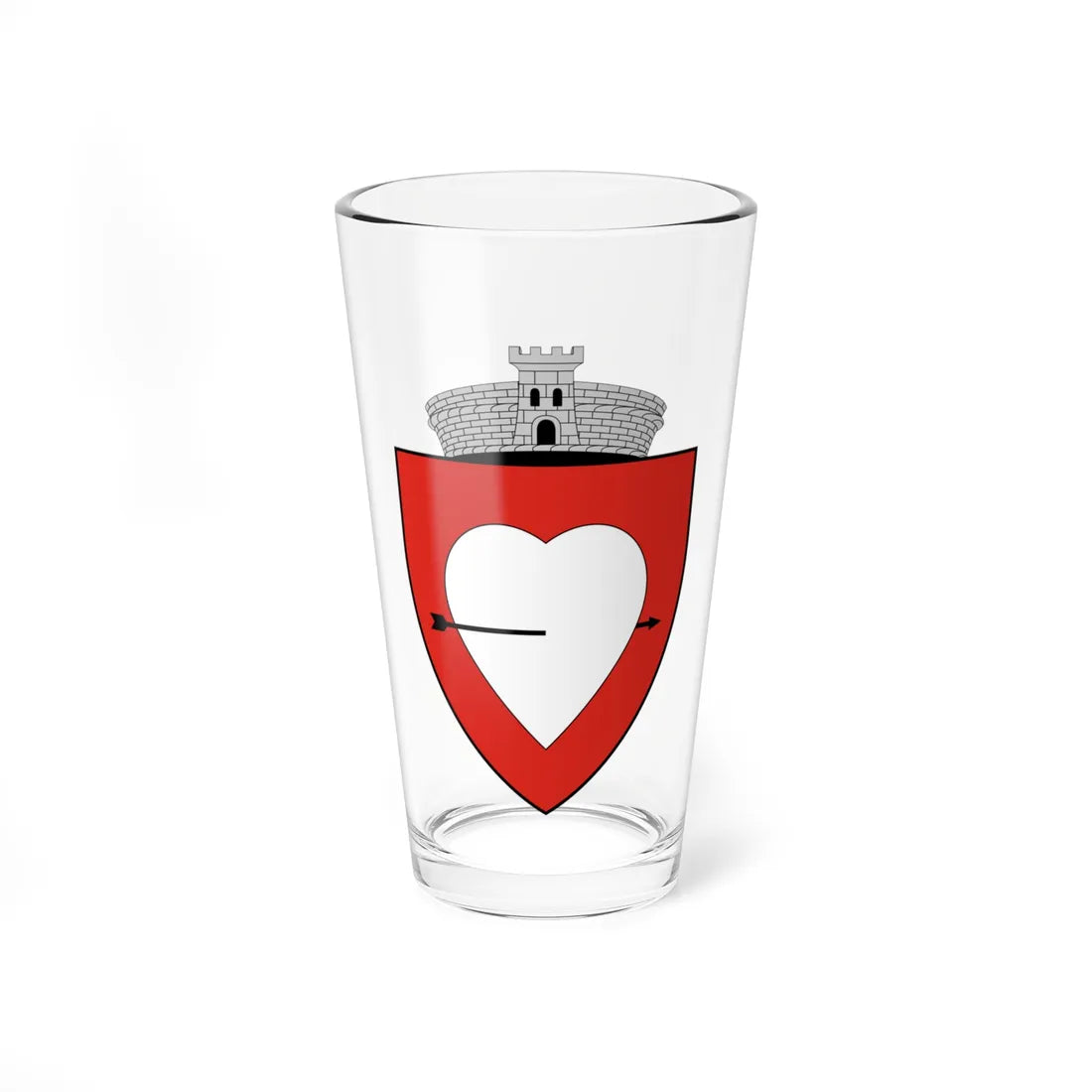 Coa Romania Town Laudonfalva (Oman) (Coat of Arms) Pint Glass 16oz 16oz - Go Mug Yourself
