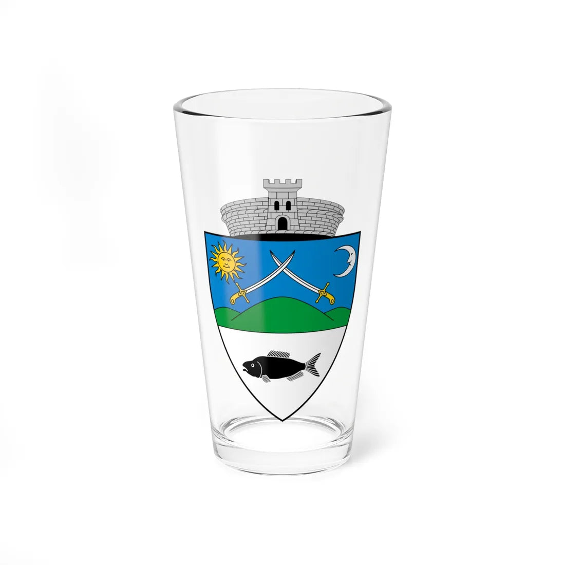 Coa Romania Town Maksa (Oman) (Coat of Arms) Pint Glass 16oz 16oz - Go Mug Yourself