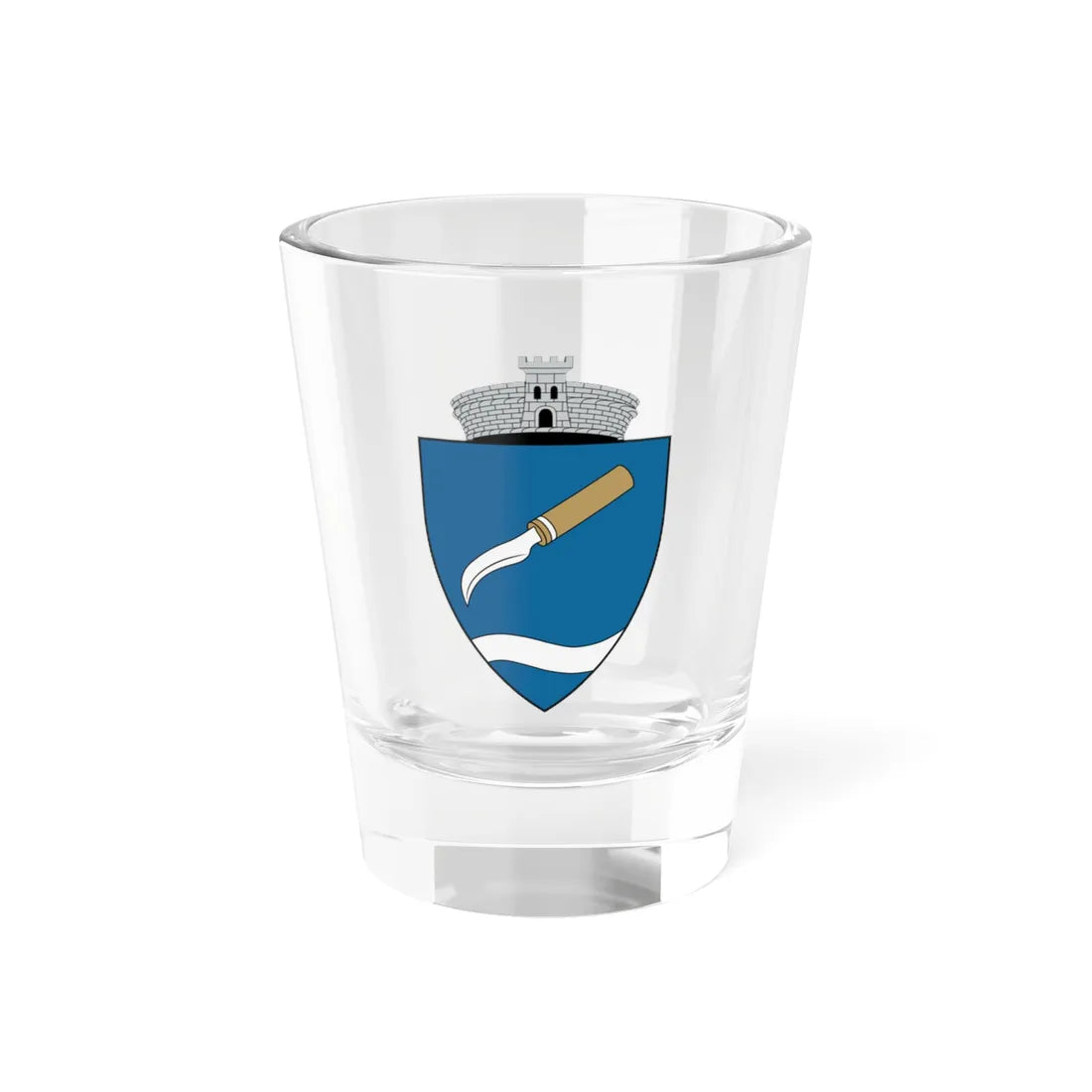 Coa Romania Town Scorțaru Nou (Oman) (Coat of Arms) Shot Glass 1.5oz 1.5oz - Go Mug Yourself