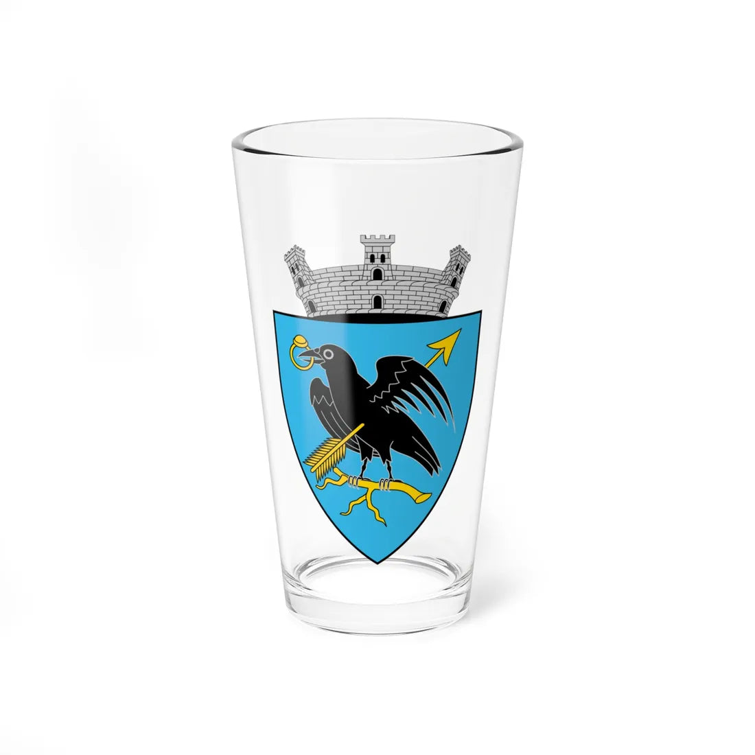 Coa Romania Town Vajdahunyad History (Oman) (Coat of Arms) Pint Glass 16oz - Go Mug Yourself