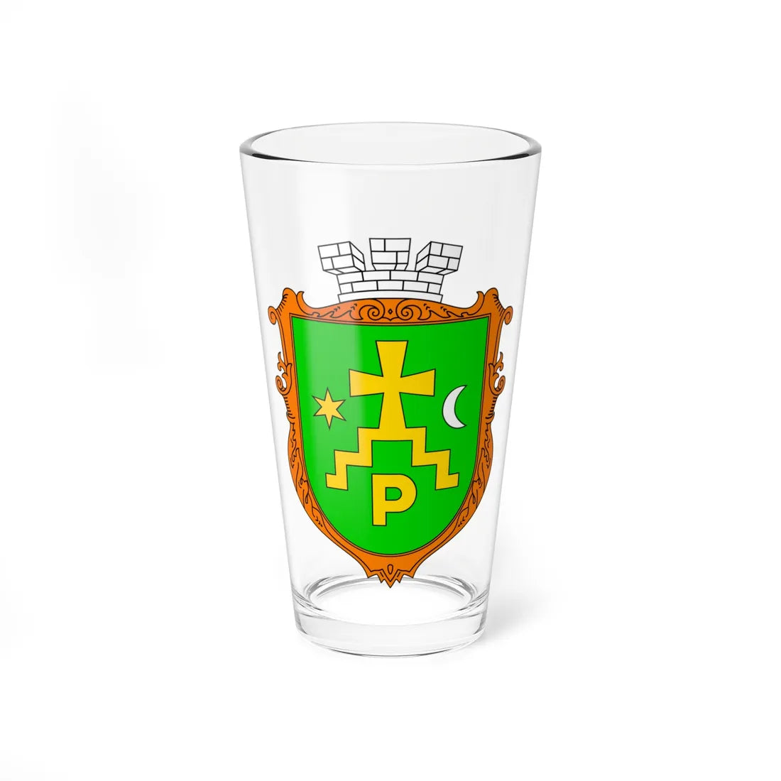 COA Romny Sumska Ukraine (Ukraine) (Coat of Arms) Pint Glass 16oz 16oz - Go Mug Yourself