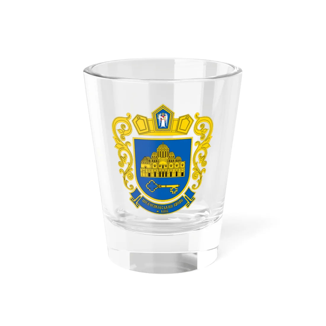 COA Shevchenkivskyi Kyiv Ukraine (Ukraine) (Coat of Arms) Shot Glass 1.5oz 1.5oz - Go Mug Yourself