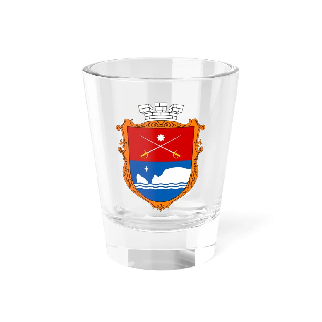 COA Simeiz Krym UHT (Russia) (Coat of Arms) Shot Glass 1.5oz 1.5oz - Go Mug Yourself