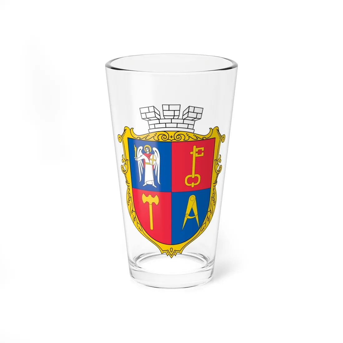 COA Solomianskyi Kyiv Ukraine UHT (Ukraine) (Coat of Arms) Pint Glass 16oz 16oz - Go Mug Yourself