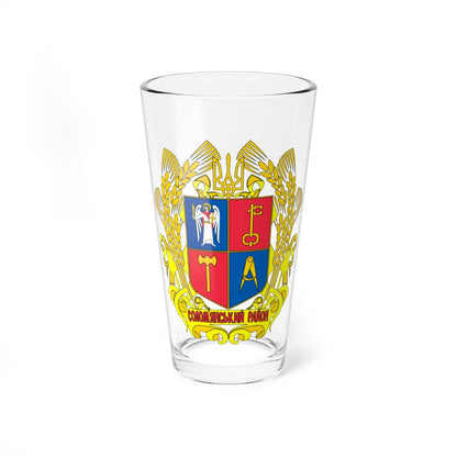 COA Solomianskyi Kyiv Ukraine (Ukraine) (Coat of Arms) Pint Glass 16oz 16oz - Go Mug Yourself
