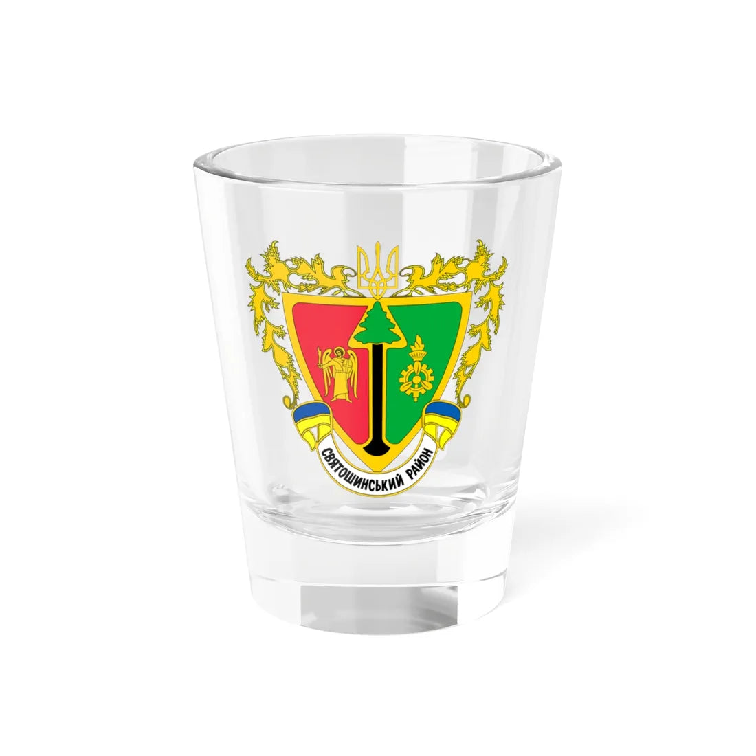 COA Sviatoshynskyi Kyiv Ukraine (Ukraine) (Coat of Arms) Shot Glass 1.5oz 1.5oz - Go Mug Yourself