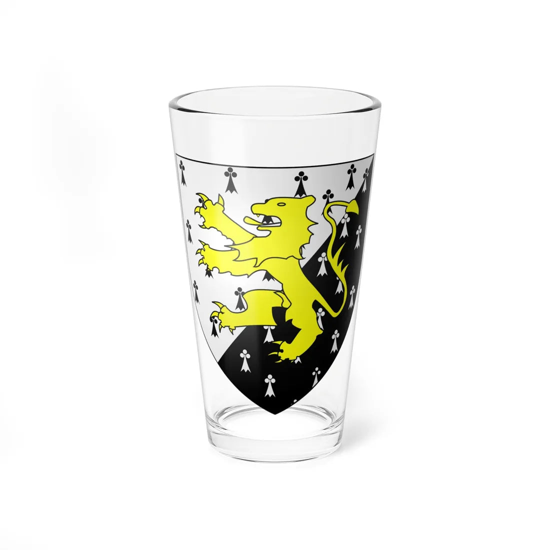 COA Tudor Trevor Lord of Herford (Wales) (Coat of Arms) Pint Glass 16oz 16oz - Go Mug Yourself