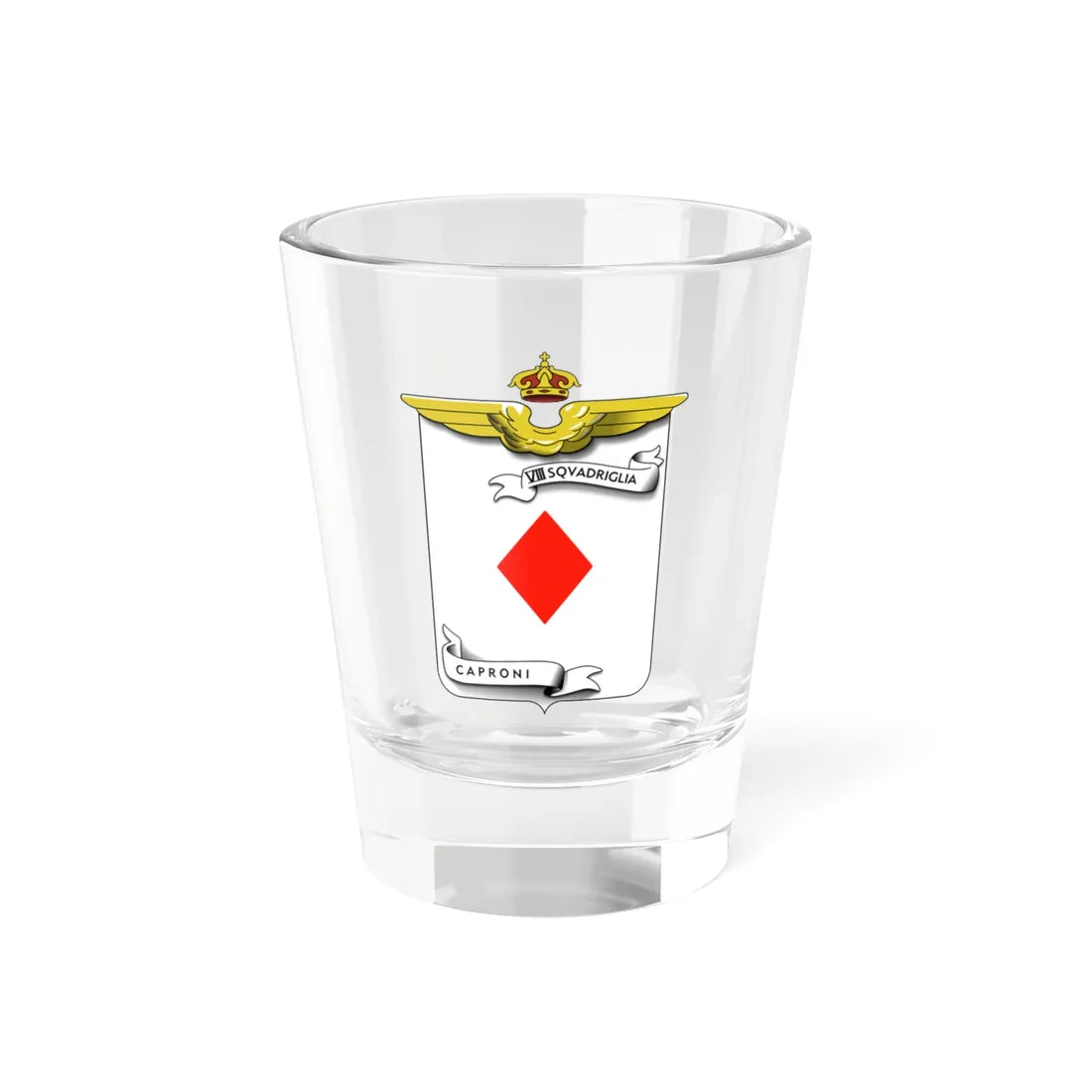 CoA VIII Squadriglia Caproni - diamond (Italy) (Coat of Arms) Shot Glass 1.5oz 1.5oz - Go Mug Yourself