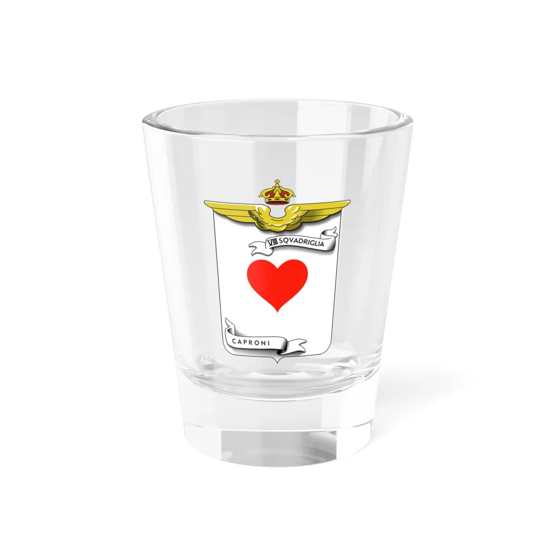 CoA VIII Squadriglia Caproni - heart (Italy) (Coat of Arms) Shot Glass 1.5oz 1.5oz - Go Mug Yourself