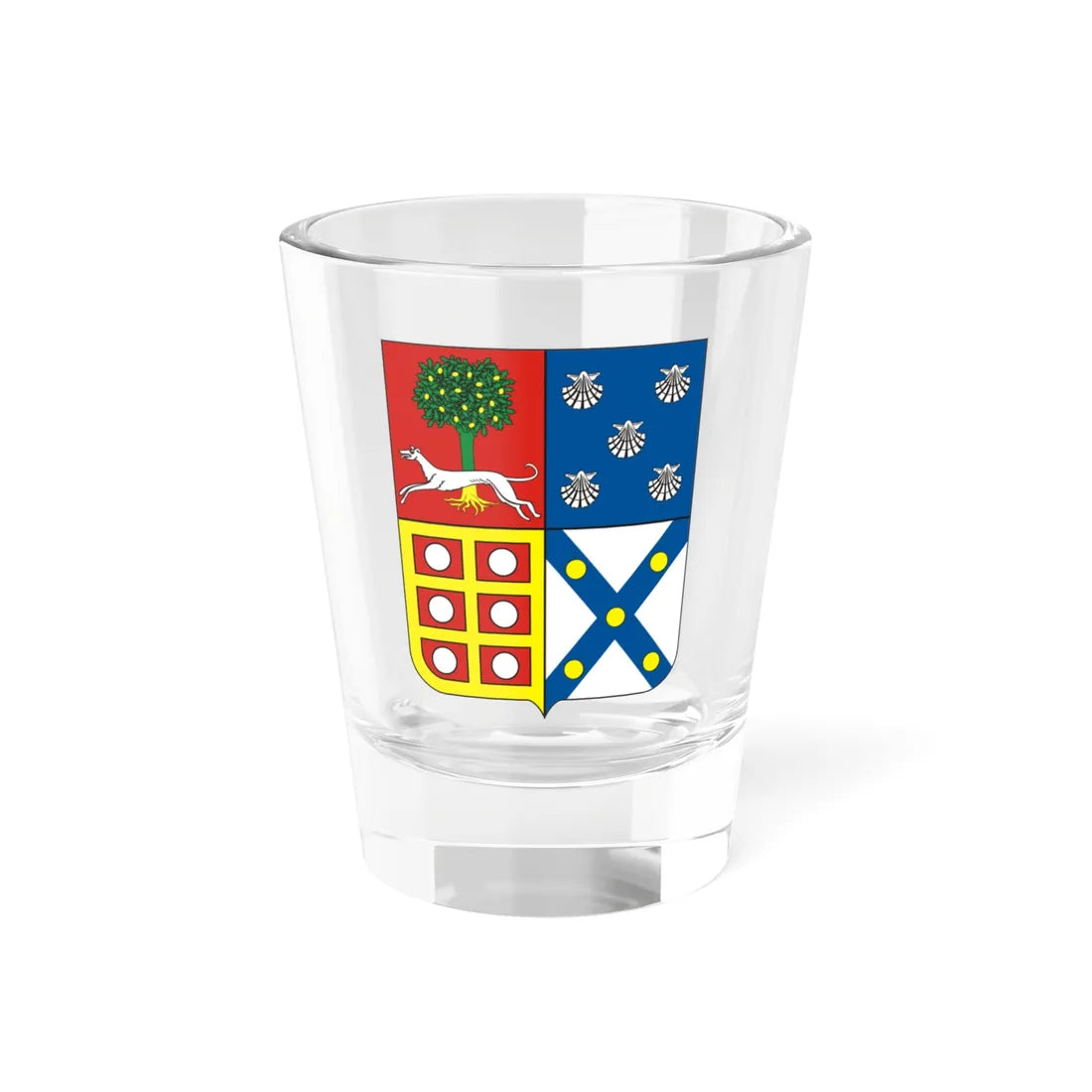 COA Viscount of Piraçununga (Brazil) (Coat of Arms) Shot Glass 1.5oz 1.5oz - Go Mug Yourself